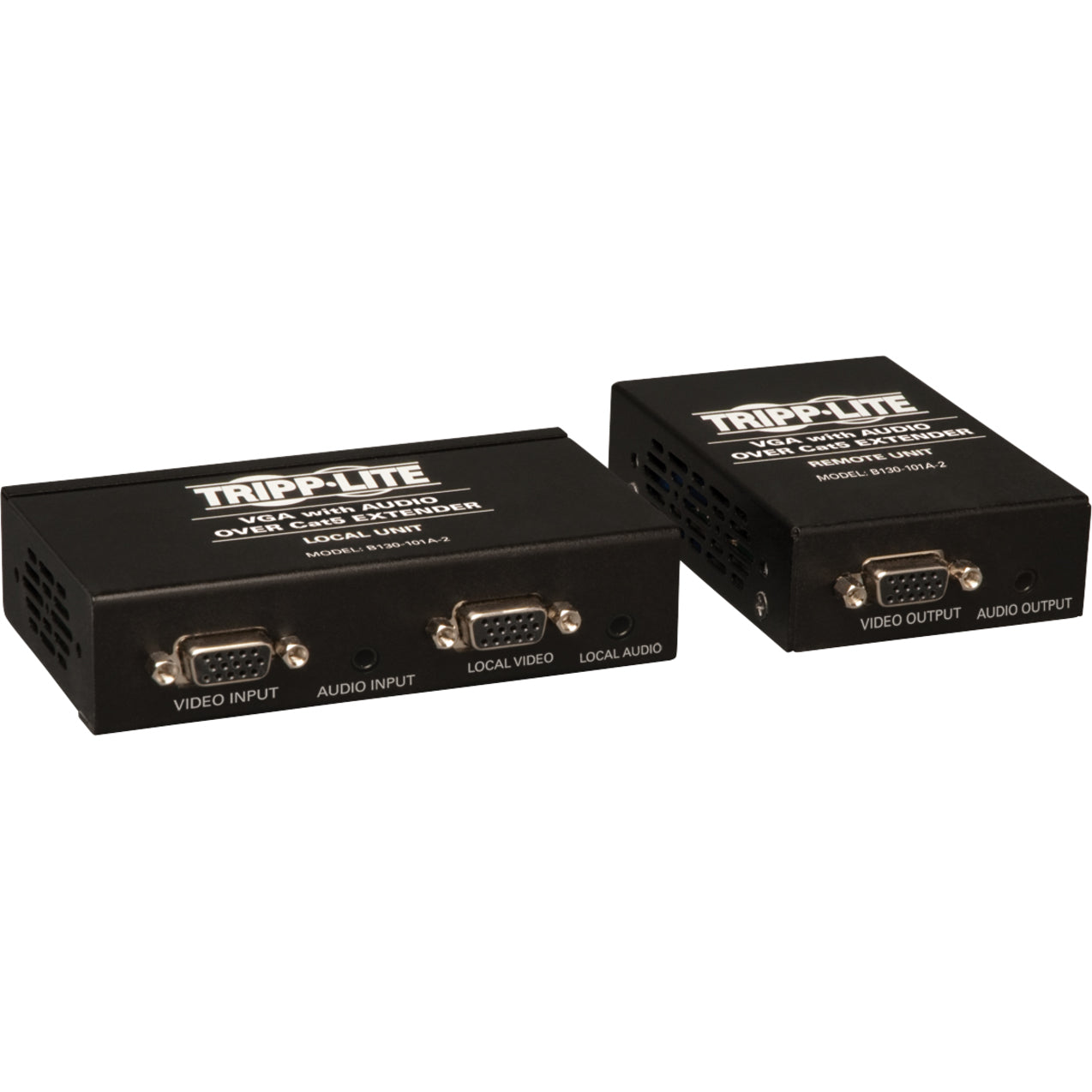 Kit de Extensor de VGA + Audio Tripp Lite B130-101A-2 sobre Cat5 (Transmisor + Receptor) Resolución 1920 x 1440 1 Año de Garantía