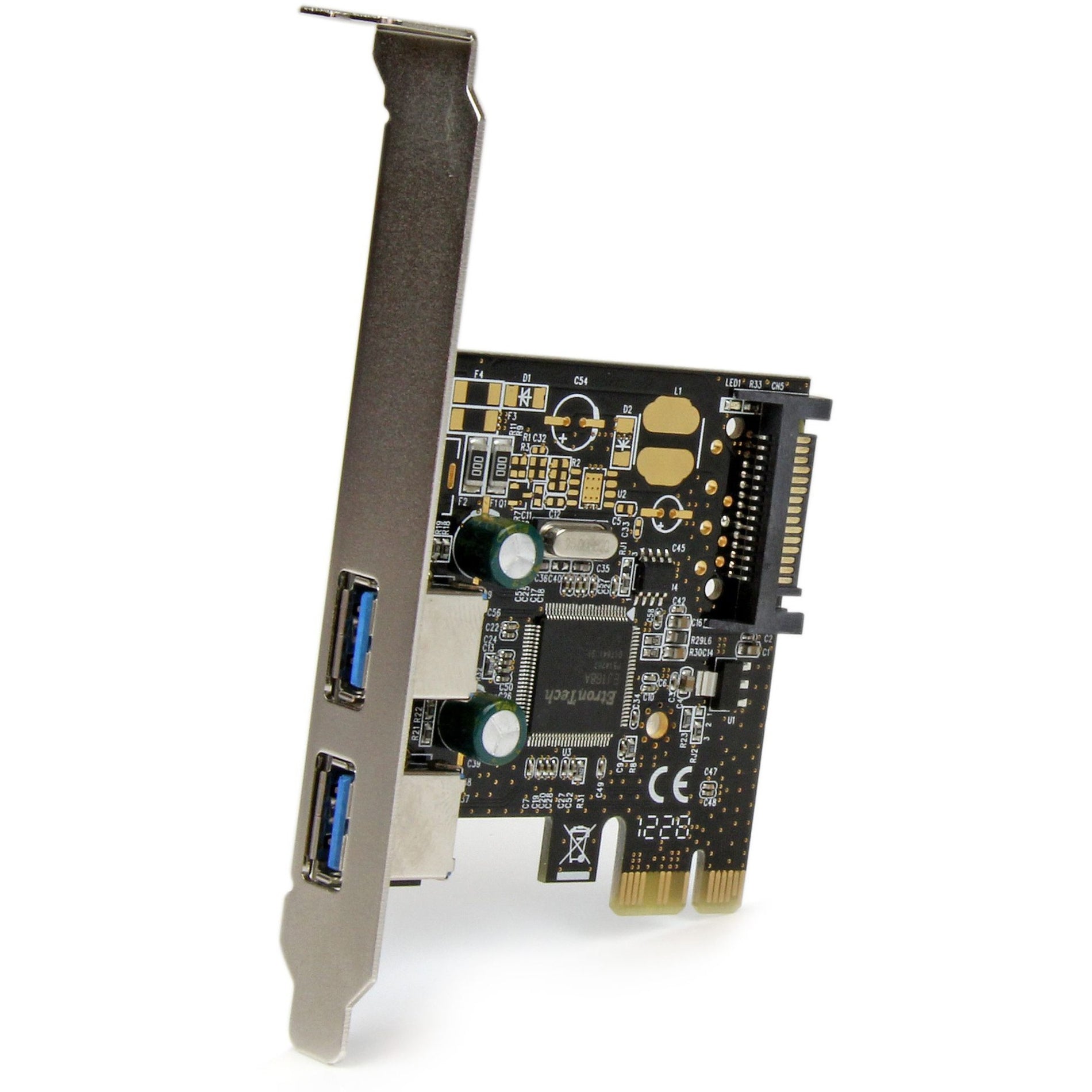 StarTech.com PEXUSB3S23 2 Port PCI Express PCIe USB 3.0 Controller Card w SATA Power, SuperSpeed (5Gbps) Plug-in Card