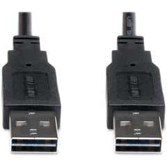 สาย USB 2.0 ความเร็วสูงแบบพลิกได้ทั่วไป Tripp Lite UR020-006 6 ฟุต สีดำ