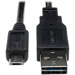 Tripp Lite UR050-003 USB Data Transfer Cable 3 ft Reversible Copper Conductor Black Tripp Lite UR050-003 USB Data Overførselskabel 3 ft Reversible Kobberleder Sort