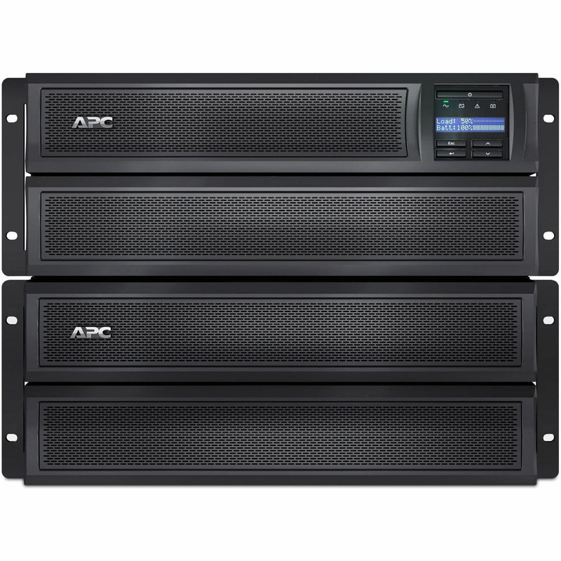 Full rack view of multiple APC Smart-UPS X units