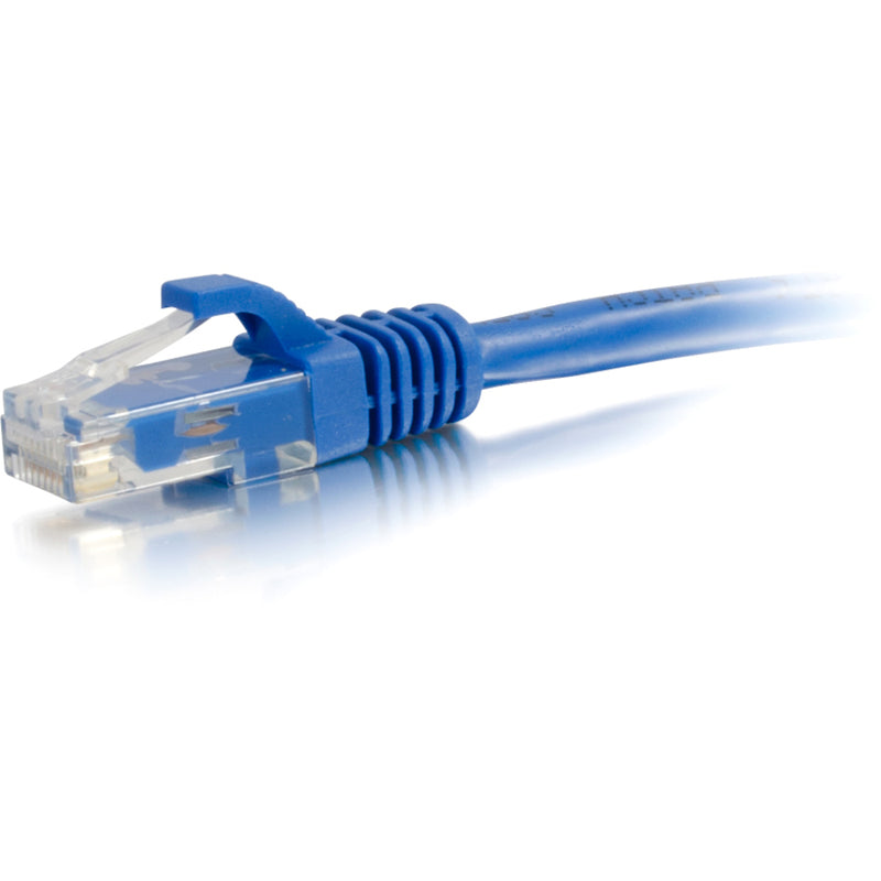 Side profile of Cat6a ethernet cable showing strain relief boot and cable jacket