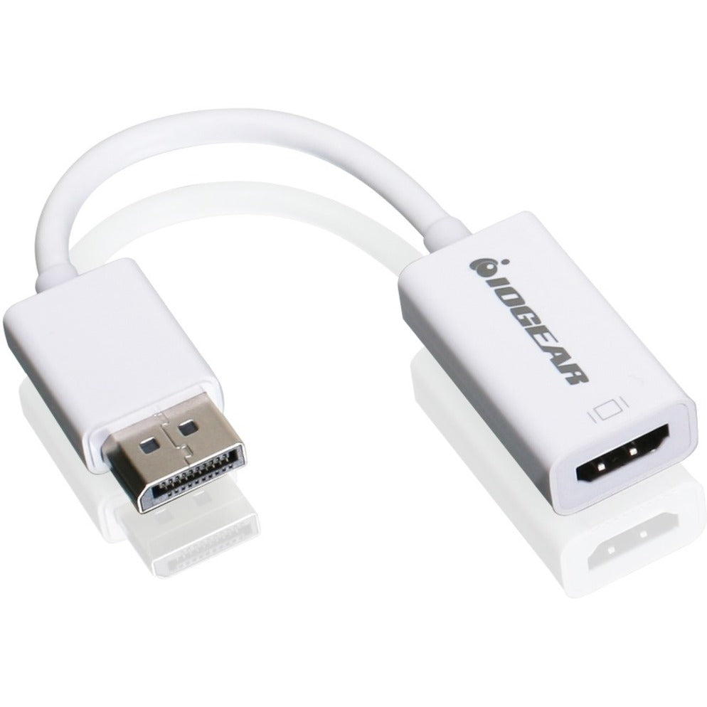 IOGEAR white DisplayPort to HDMI adapter showing male DisplayPort connector and female HDMI port-alternate-image1