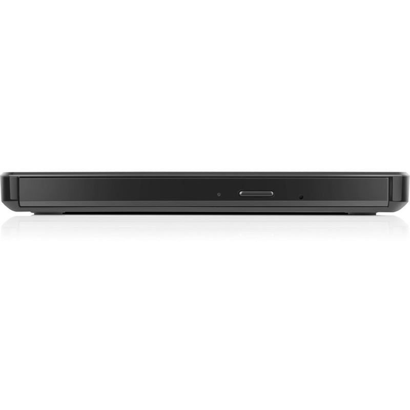 Side profile view of the Lenovo DB65 DVD Burner showing its ultra-slim design and disc slot