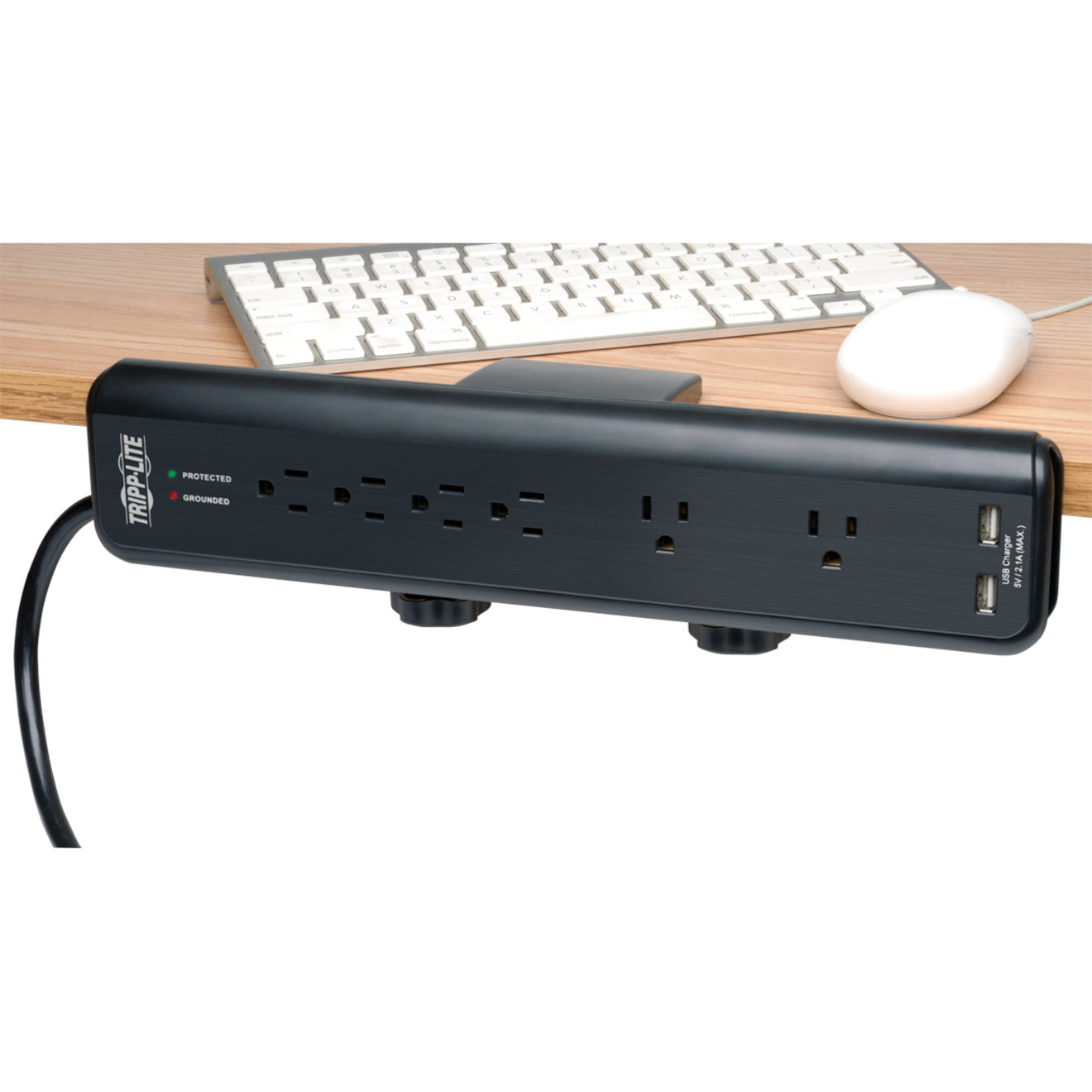 Tripp Lite TLP606DMUSB 6-outlet Surge Protector, 2 USB, 2100J, Fast Charging, Diagnostic LED