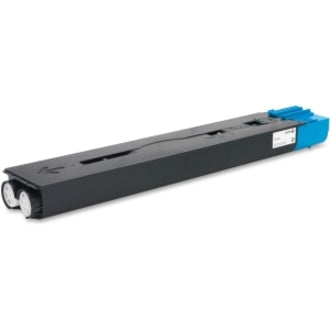 Side angle view of Xerox cyan toner cartridge with focus on durability features-alternate-image4