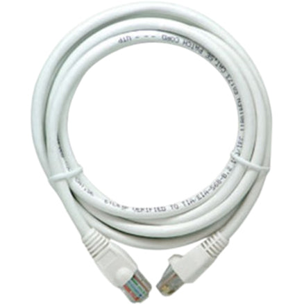 14-foot white Cat5e network patch cable with snagless RJ-45 connectors and molded boots