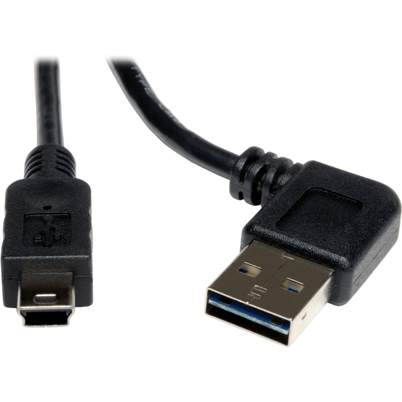 Detailed shot of Tripp Lite USB cable's gold-plated connectors and molded strain relief design