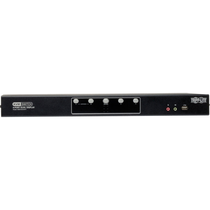 Side angle view of Tripp Lite KVM switch showing slim profile design