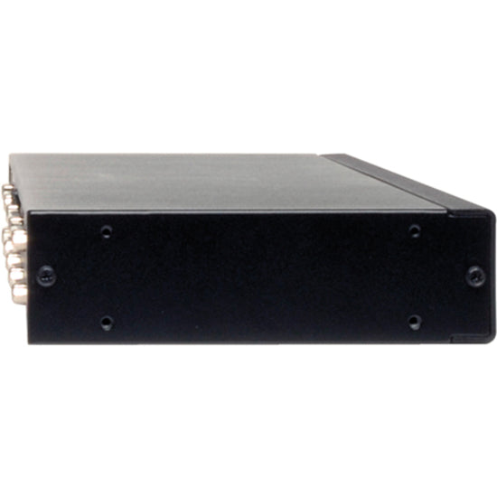 Side view of KVM switch showing mounting points and construction