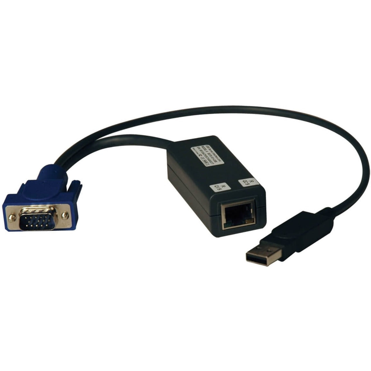 Tripp Lite B078-101-USB-1 NetCommander USB Server Interface Unit (SIU) KVM Cable, RJ-45/USB/VGA, Black
