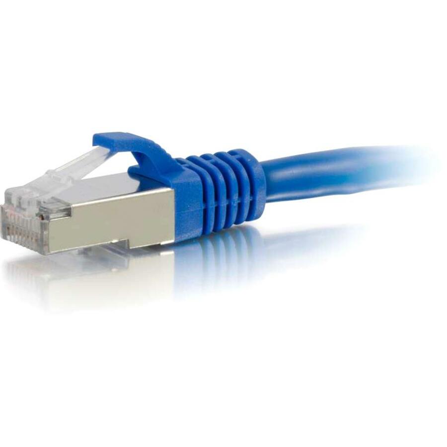 品牌名称：C2G 00686 25ft Cat6a 无卡扣 屏蔽（STP）网络补丁电缆 - 蓝色，终身保修，UL94V-0，ANSI/TIA 568 C.2 Cat6a