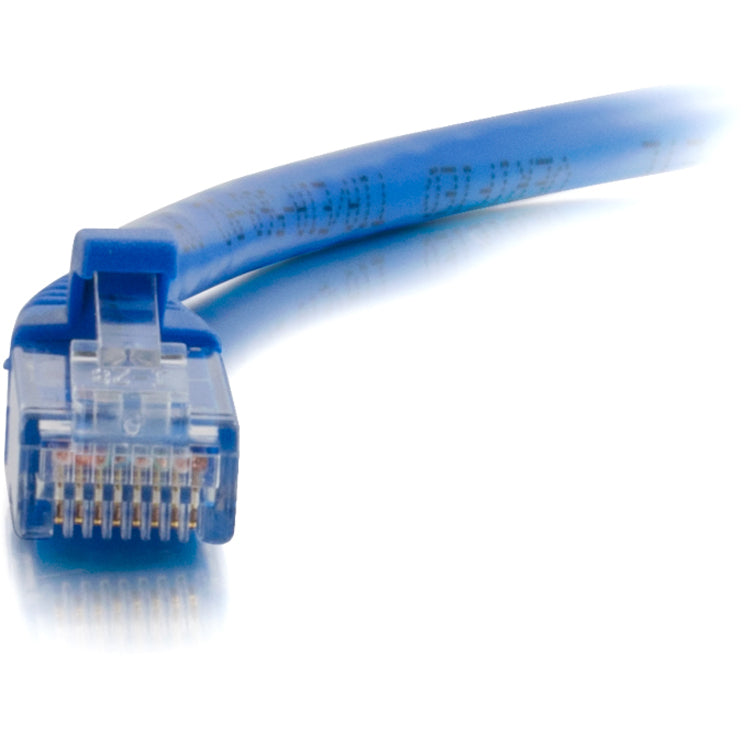 Detailed view of Cat6a ethernet cable connector showing internal pin arrangement and wiring