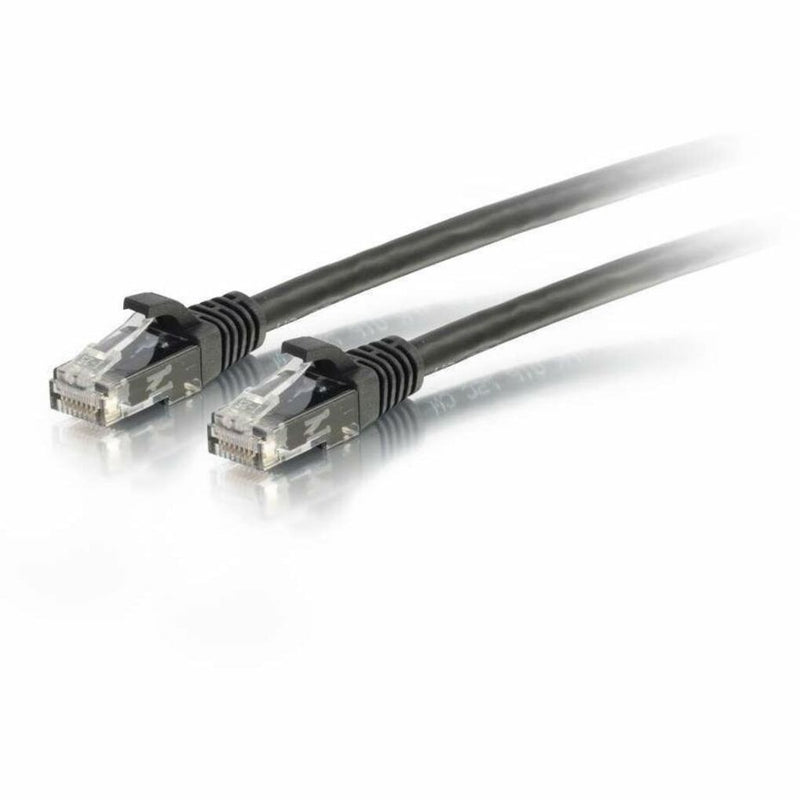 Dual ended view of Cat6a ethernet patch cable showing both RJ-45 connectors