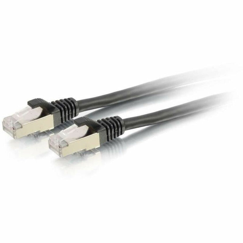 Parallel view of shielded Cat6 cable ends showing connector design