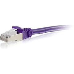 C2G Cat6 Snagless Shielded Network Patch Cable, EMI Protected, Gold-Plated RJ-45 Male/Male Connectors, NEXT Reduction, 1ft Purple - 00897 (Lifetime Warranty)