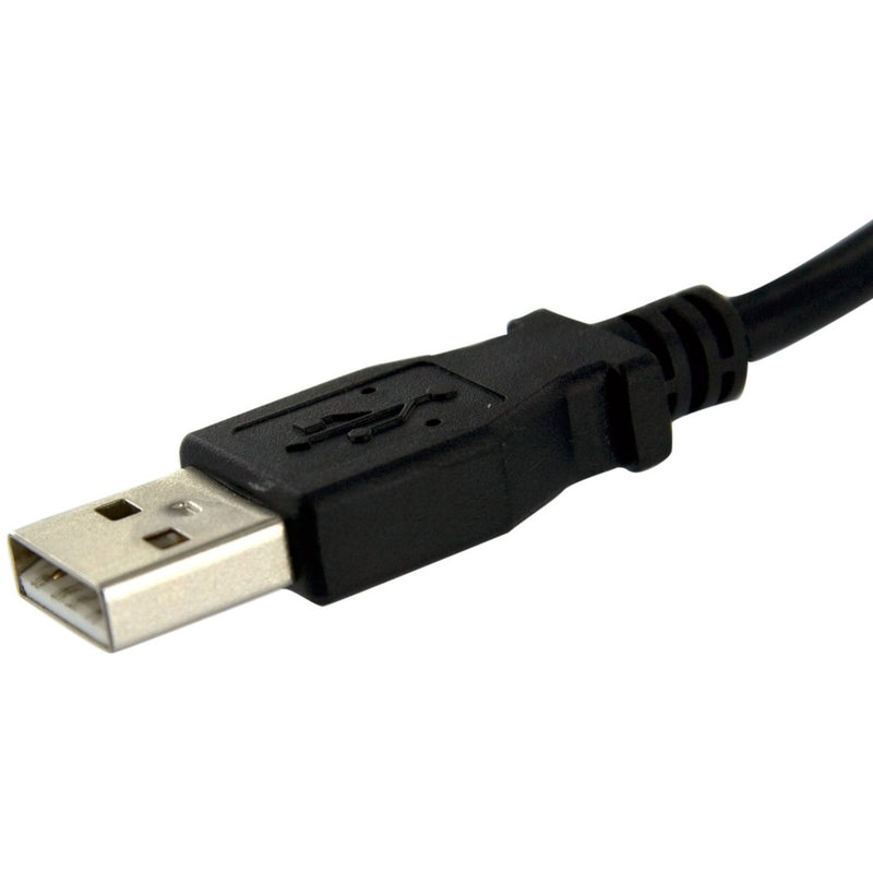 Close-up of USB Type-A male connector with strain relief