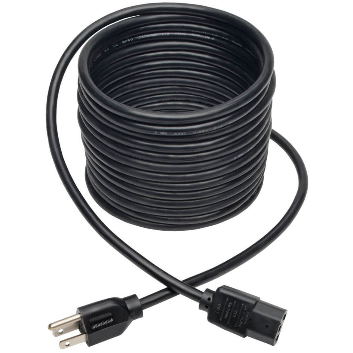 ترينب لايت P006-020 كابل طاقة بطول 20 قدم، 18AWG، NEMA 5-15P إلى IEC-320-C13، 125 فولت تيار متردد، 10 أمبير