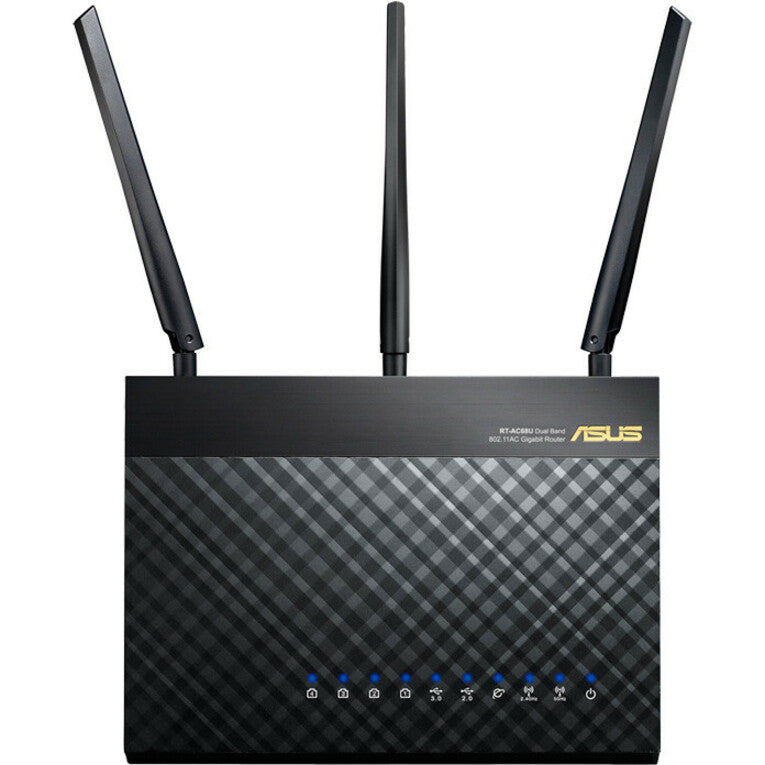 Asus RT-AC68U Wi-Fi 5 IEEE 802.11ac Dual-Band Wireless-AC1900 Gigabit Router, High-Speed Internet Connectivity