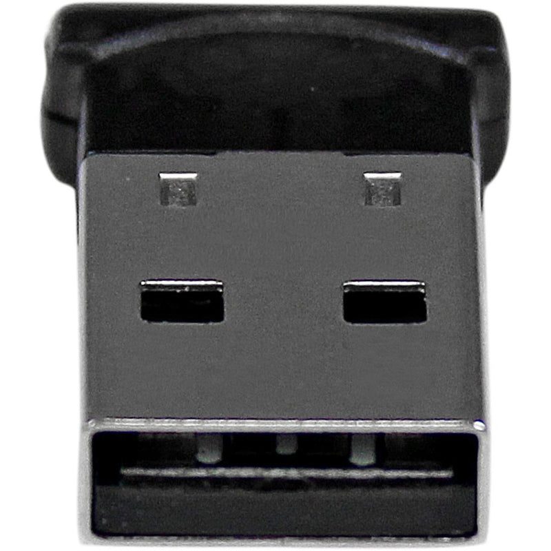 Close-up detail of StarTech.com Bluetooth adapter USB connector showing metal contacts and construction