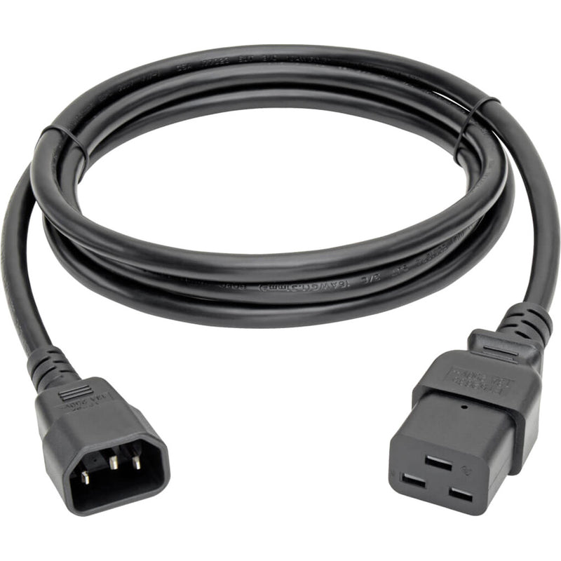 Full length view of Tripp Lite 6-foot power cord showing cable flexibility and both connectors