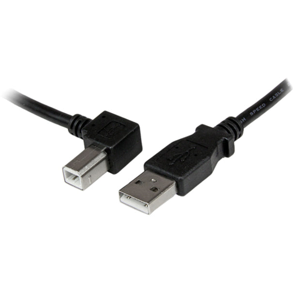 StarTech.com USB 2.0 cable showing standard USB-A connector and left-angle USB-B connector