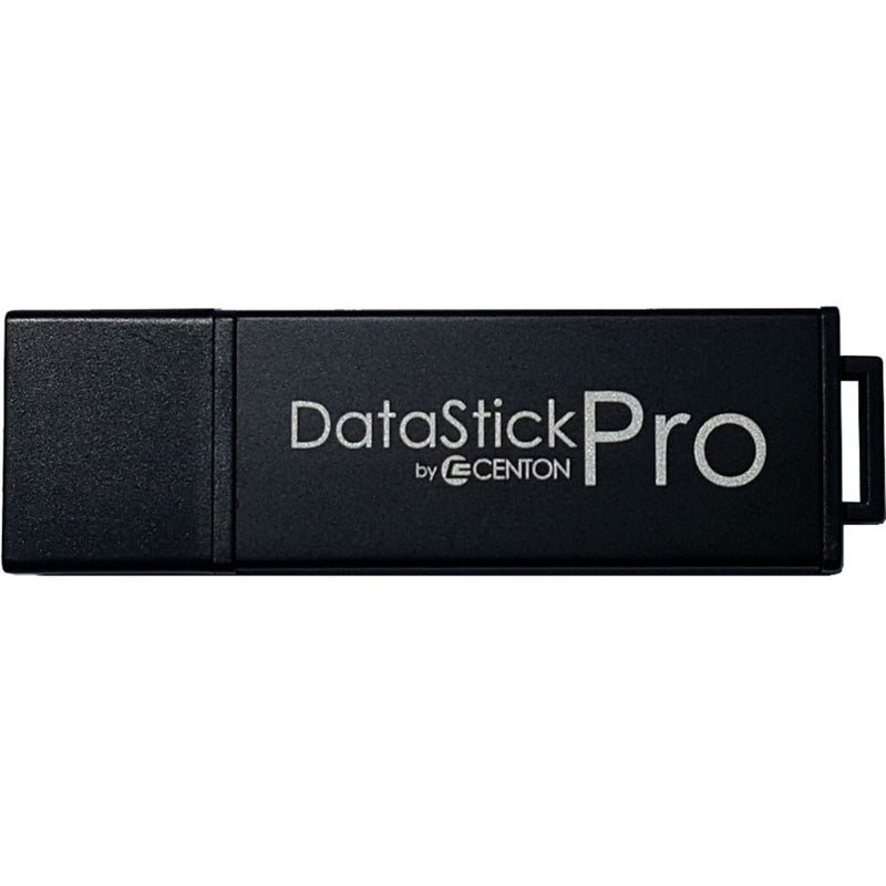 Centon DataStick Pro USB 3.0 flash drive in black with silver logo branding