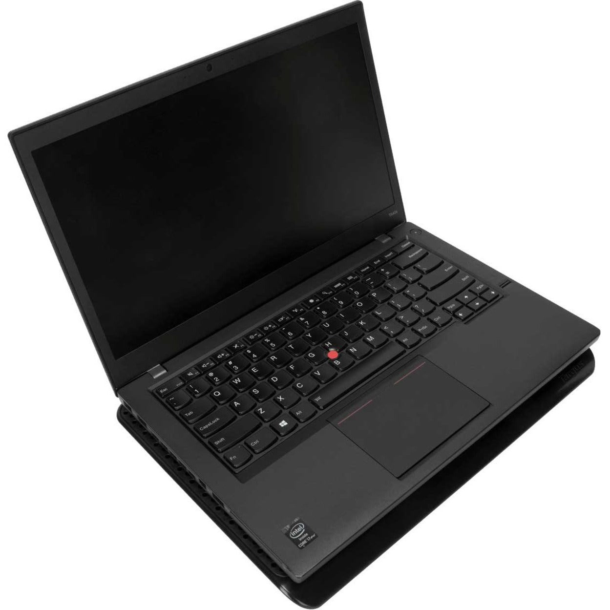 Laptop positioned on Targus Chill Mat showing size compatibility and usage-alternate-image6