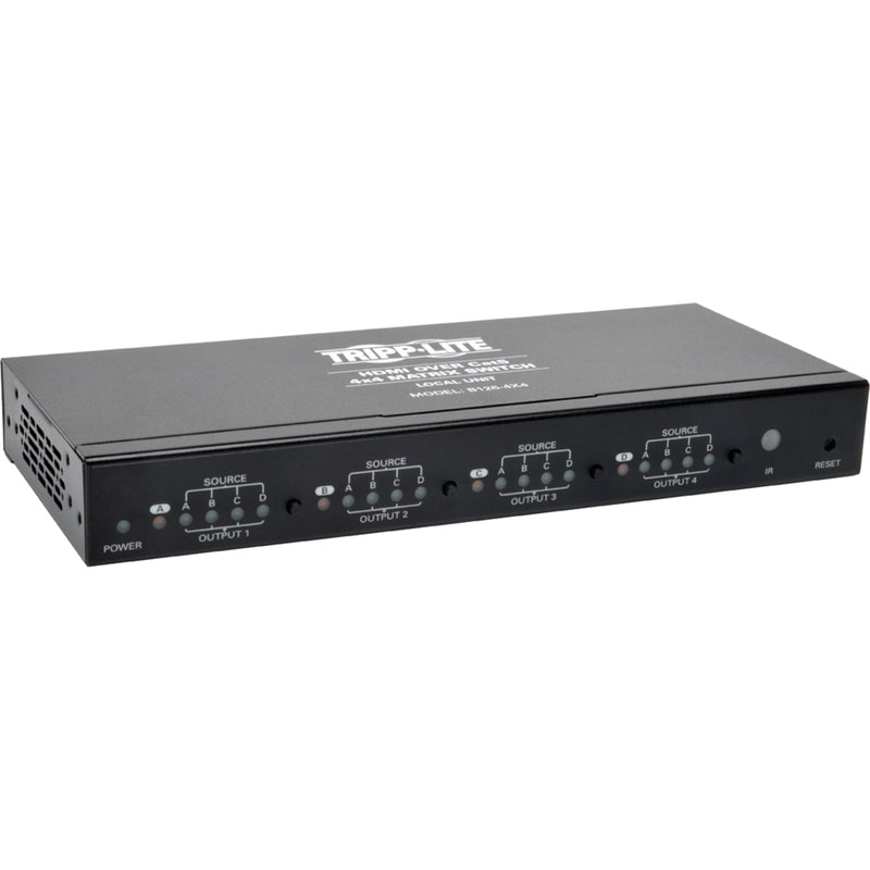 Angled view of Tripp Lite B126-4X4 HDMI Matrix Switch control interface