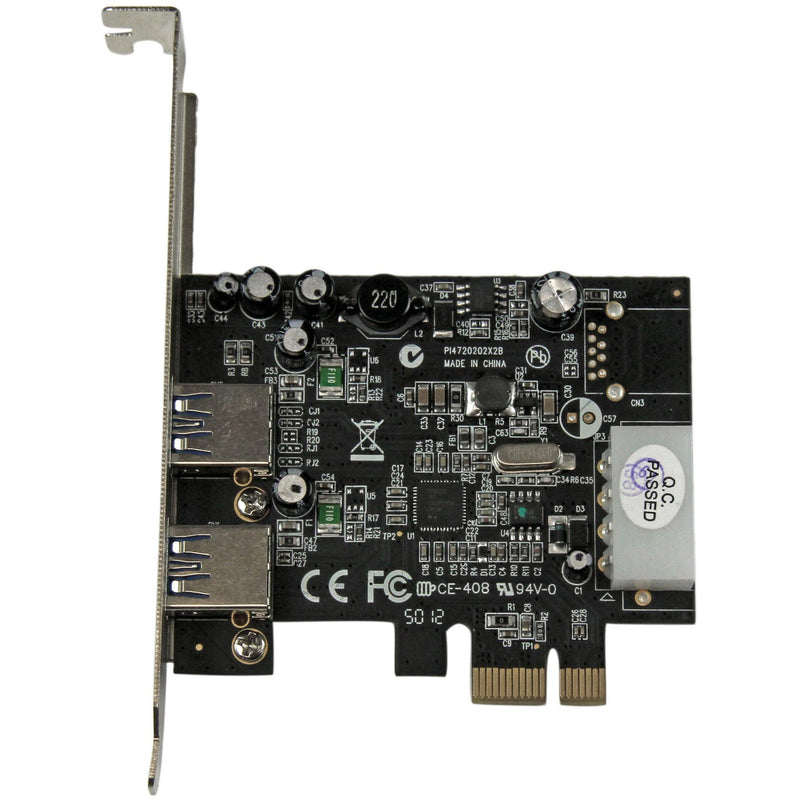 Detailed view of PCIe USB 3.0 card circuit board showing component layout