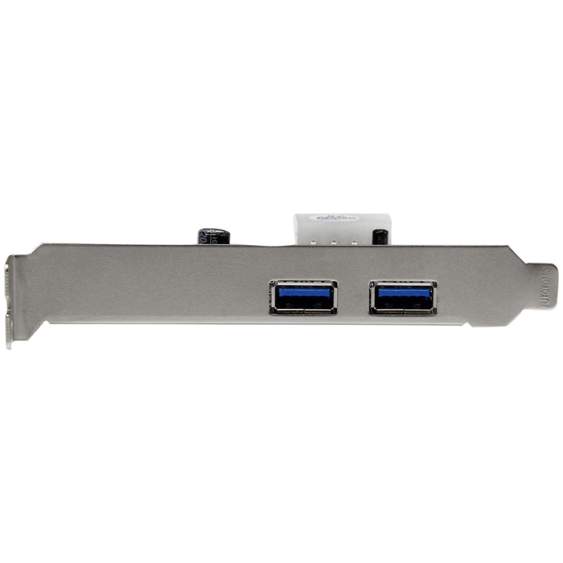 Front view of PCIe USB 3.0 card showing dual USB ports on bracket