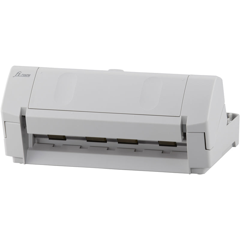 Fujitsu PA03670-D201 Post-Scan Imprinter in light gray color showing document feed mechanism and compact design