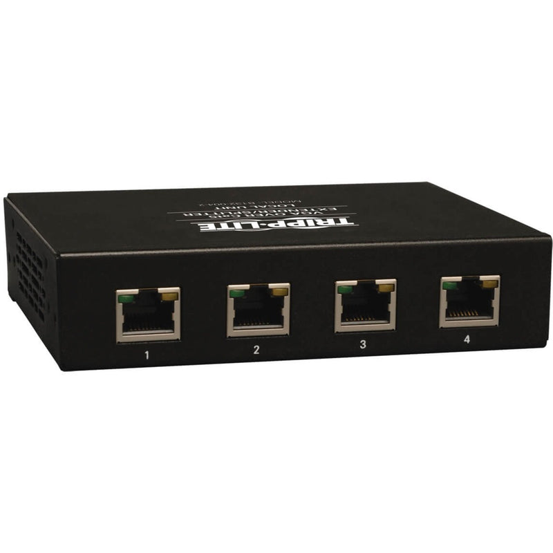 Front view of Tripp Lite B132-004-2 VGA splitter showing four numbered RJ-45 ports