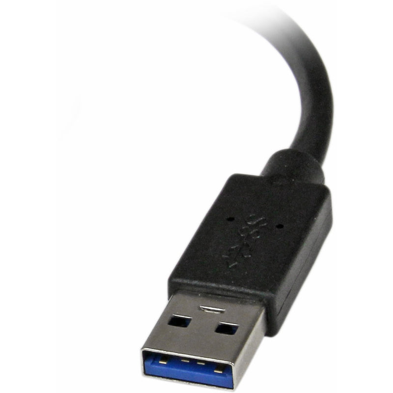 Detailed view of USB 3.0 Type-A connector with blue indicator