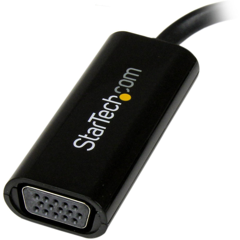 Close-up view of StarTech.com adapter's VGA port and branding