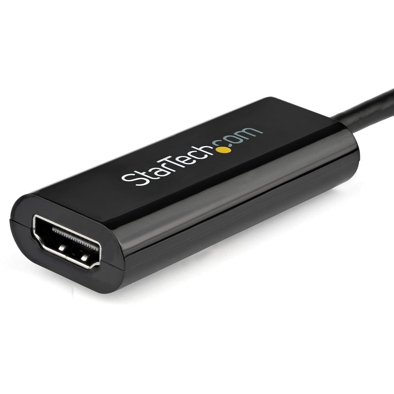 Side angle view of StarTech.com USB to HDMI adapter showing slim profile