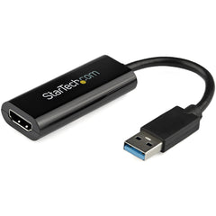 StarTech.com Slim USB 3.0 to HDMI Video Adapter, External Multi-Monitor Display, 1920x1200 Full HD Support, TAA Compliant, USB32HDES Black (2 Year Warranty)