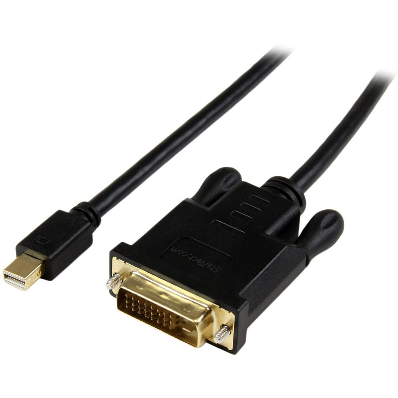 StarTech.com Mini DisplayPort to DVI adapter cable showing both connector ends with gold-plated contacts