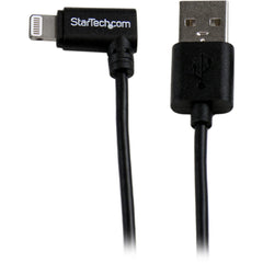 StarTech.com USBLT2MBR Lightning/USB Datenübertragungskabel 6ft Angled Schwarz Apple 8-poliger Lightning Stecker zu USB Kabel für iPhone / iPod / iPad