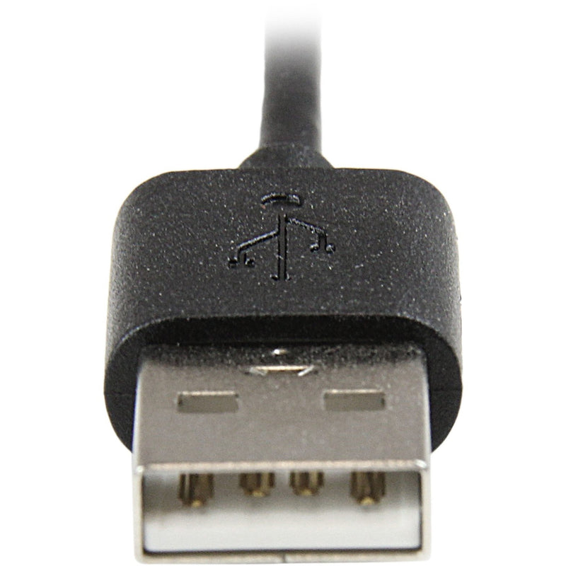 Detailed macro shot of StarTech.com USB connector showing internal contacts and construction