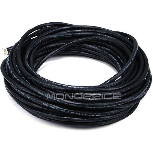 Monoprice 2323 50FT 24AWG Cat6 550MHz UTP سلك الشبكة النحاسي الأسود