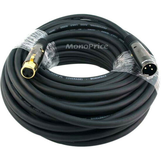 Monoprice 4756 Premier XLR Audio Cable, 50 ft, Copper Conductor, Gold Plated Connectors, Shielded