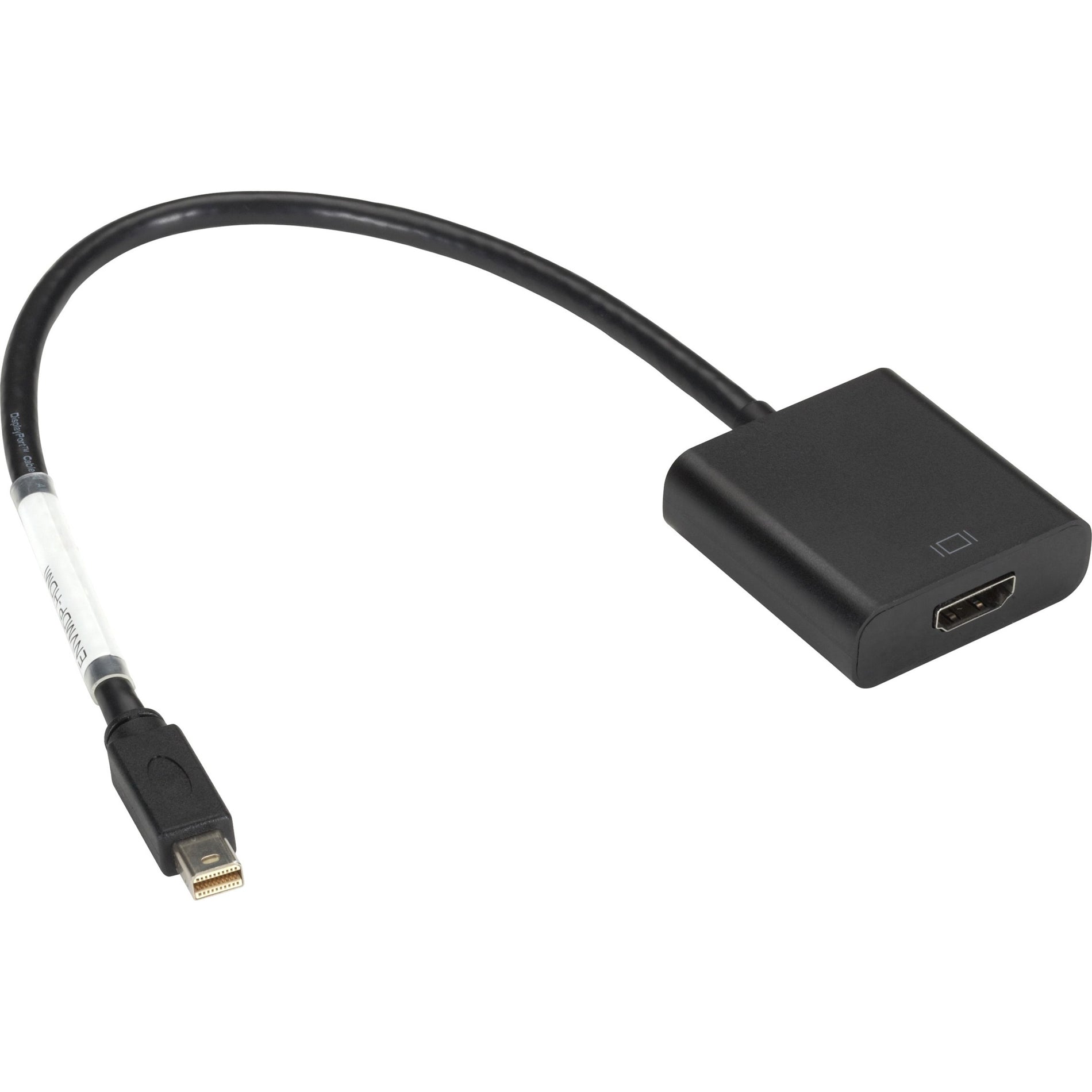 Adaptateur Black Box ENVMDP-HDMI Mini DisplayPort vers HDMI - Mâle/Femelle 8" (20.3 cm) Brancher et Utiliser Taux de Transfert de Données de 5.4 Gbit/s Résolution Supportée de 1920 x 1200