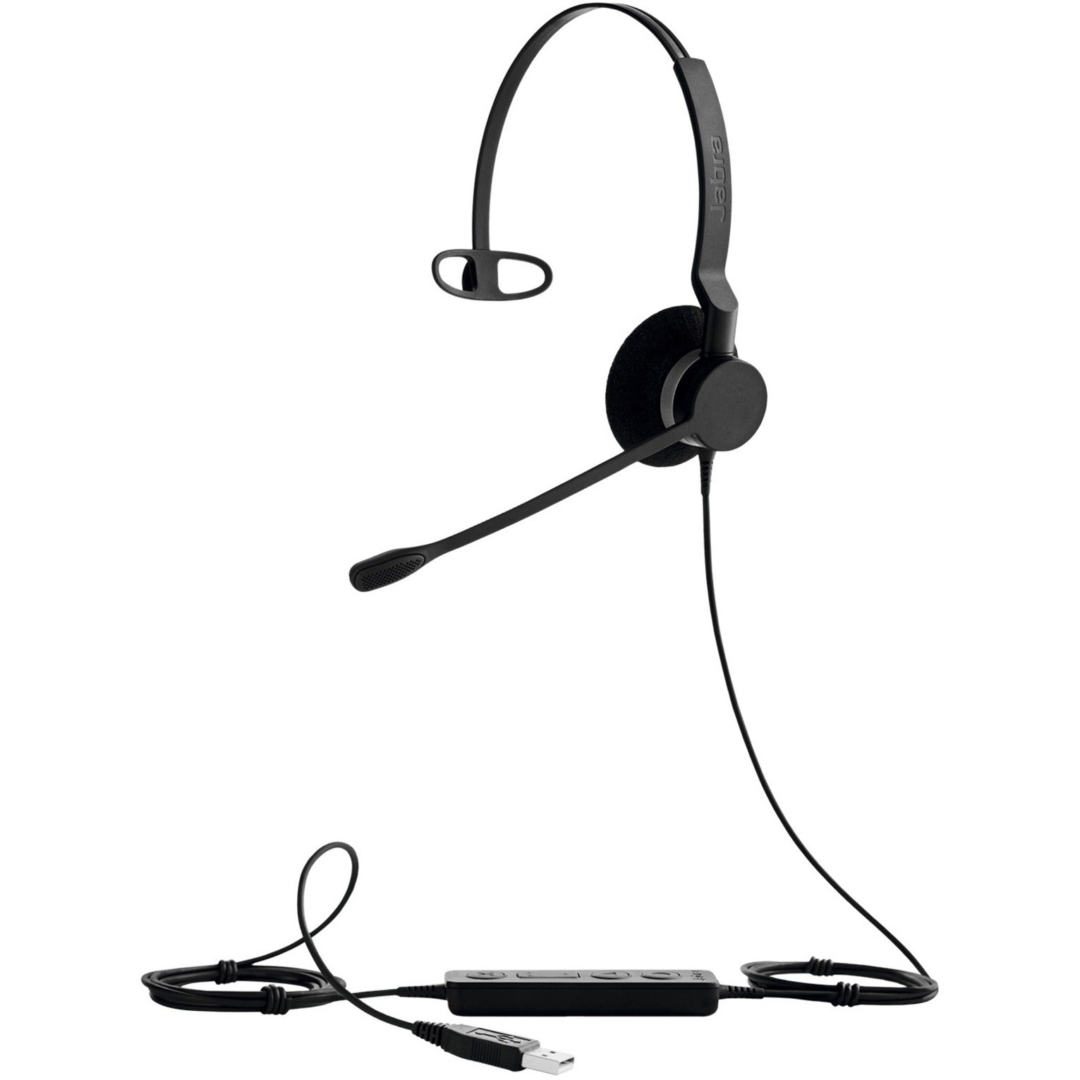 Jabra 2393-829-109 BIZ 2300 USB UC Headset Mono Berkabel Mikrofon Boom Peredam Kebisingan