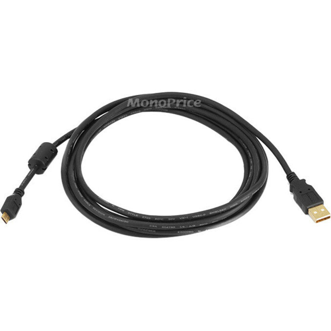 Monoprice 5459 USB Data Transfer Cable, 10 ft, Molded, Ferrite Bead, Gold Plated Connectors