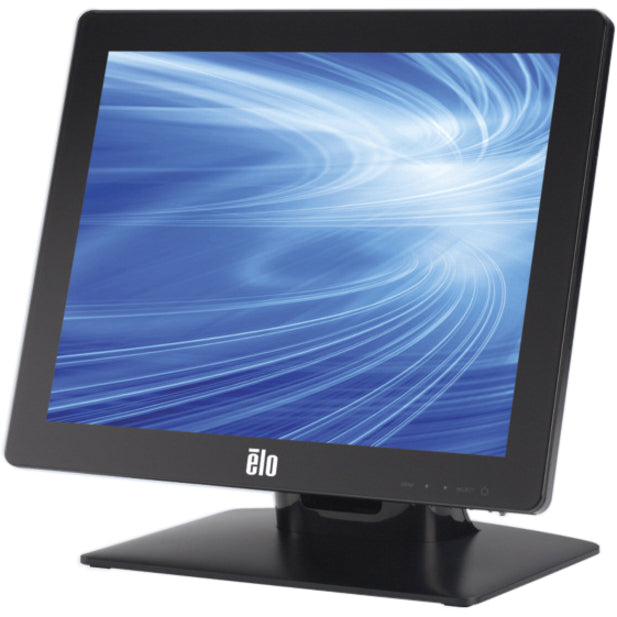 Elo 1517L touchscreen monitor front view showing 15-inch display with anti-glare screen and stable base stand