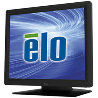 Elo 1517L touchscreen monitor side angle view showing slim profile and stable base design