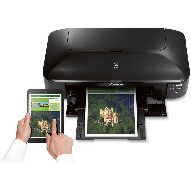 Canon PIXMA iX6820 demonstrating wireless printing from a tablet device