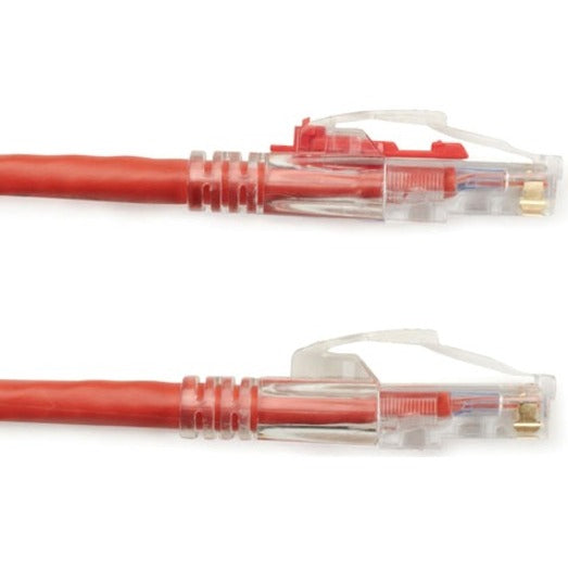 Detailed view of the LockPORT boot system on the GigaTrue 3 Cat6 cable connectors