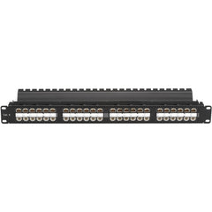 Black Box SpaceGAIN CAT6 Feed-Through Network Patch Panel, 48-Port Unshielded, 1U Rack-Mountable, High-Density, RJ-45 Connectivity, TAA Compliant - JPM820A-HD (Lifetime Warranty)